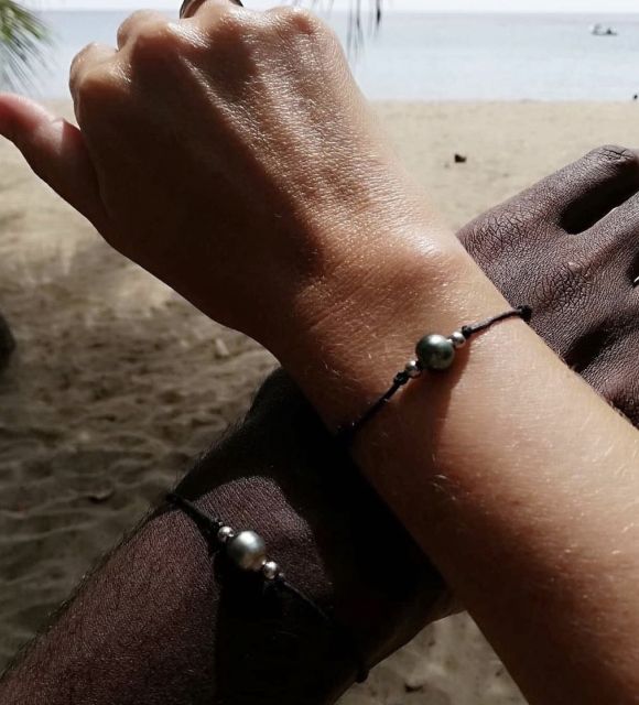 Le bracelet Lien en perle de Tahiti vous suivra partout, montrez votre appartenance à la Polynésie ou à acheter par deux pour un lien amoureux symbole d'union