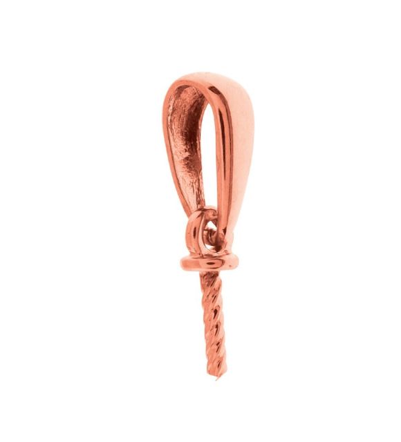 Chaleureuse et raffinée, cette bélière en or rose 18 carats met en valeur une perle de culture de 6 à 11 mm grâce à sa tige filetée de 6 mm