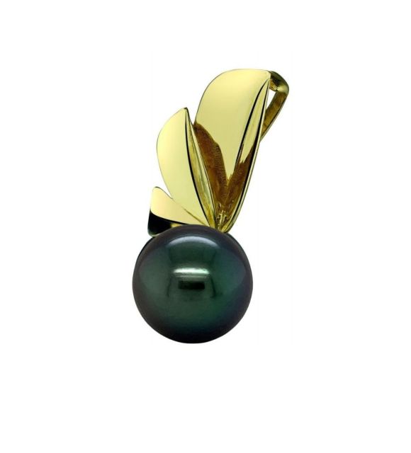 يتشكل المعلق على شكل شريط مثل علبة هدية تقدم لك اللؤلؤة التاهيتية النادرة والأصيلة - صناعة فرنسية - معتمد ومضمون